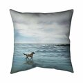 Fondo 20 x 20 in. Dog on the Beach-Double Sided Print Indoor Pillow FO2772155
